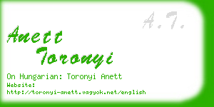 anett toronyi business card